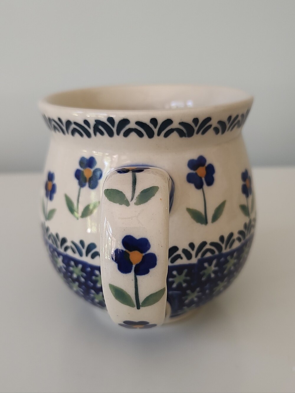 Polish Pottery Blue Violet Bubble Mug 16Oz - Picture 3 of 8